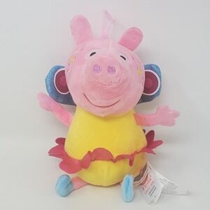 Peppa Pig Fairy Plush Toy Fiesta Pink Yellow Blue Wings Stuffed Animal